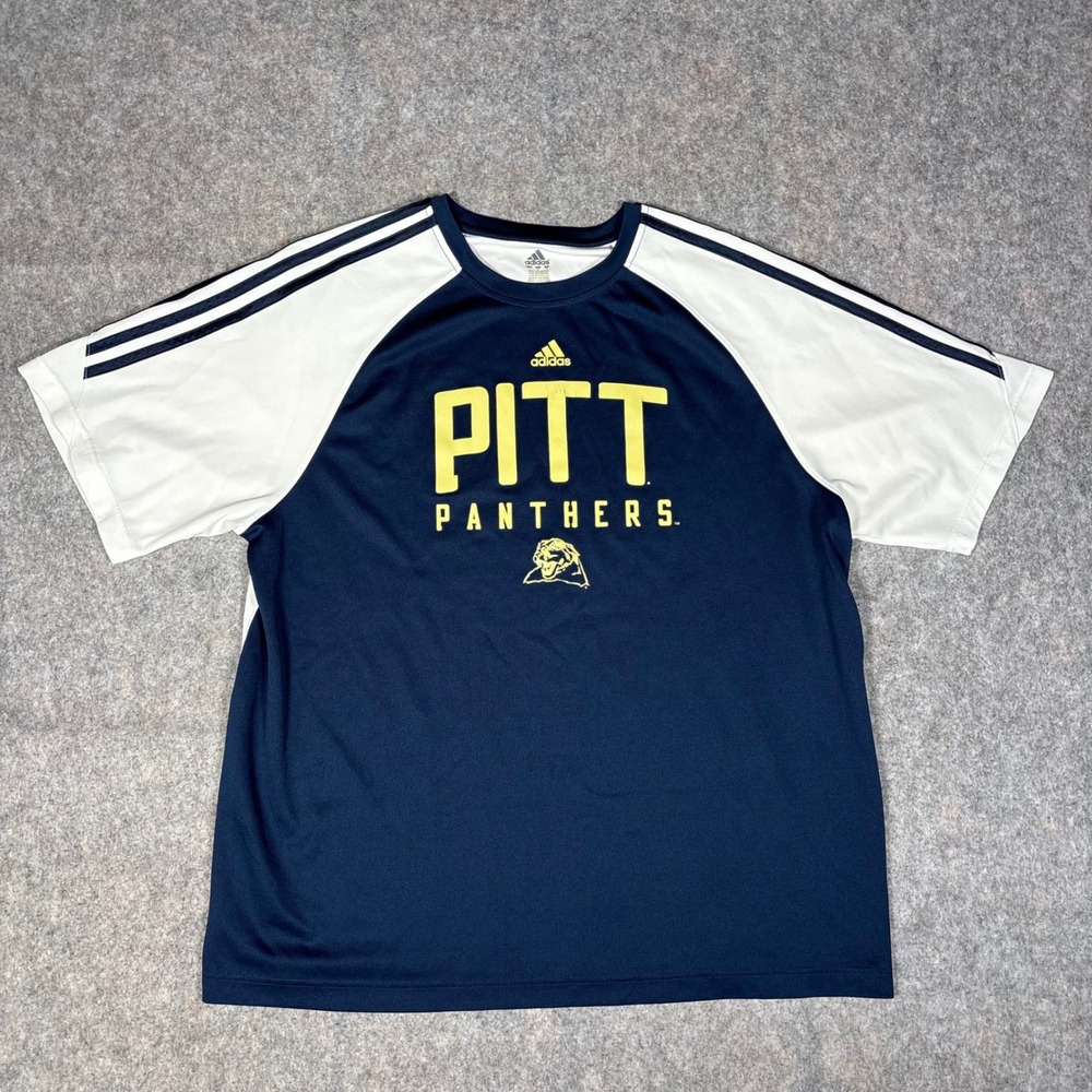 Adidas Pitt Panthers Shirt Mens Large Navy White Short Sleeve Athletic Jersey